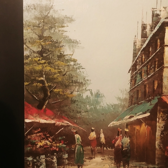 City Street Scene Original Oil Painting on Canvas  20 x 16" - Picture 3 of 6